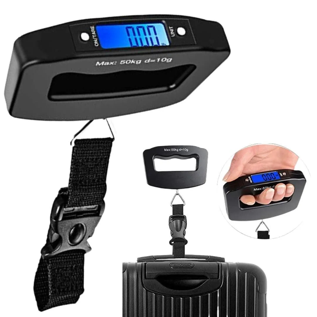 50kg Portable Digital Luggage Scale – Accurate Electronic Baggage Weight Checker for Travel (Black)