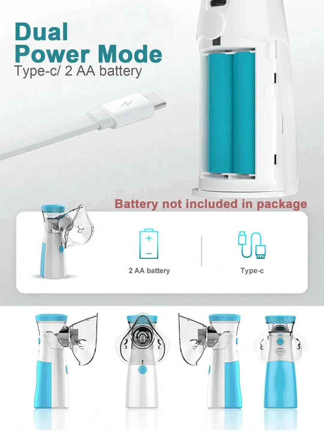Portable USB Mesh Nebulizer – Rechargeable Quiet Inhaler Machine