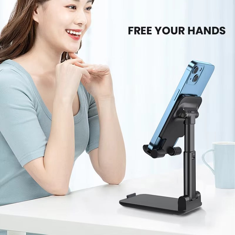 Adjustable Foldable Desktop Phone Holder Stand – Universal Anti-Slip Mobile Stand with Angle & Height Adjustment