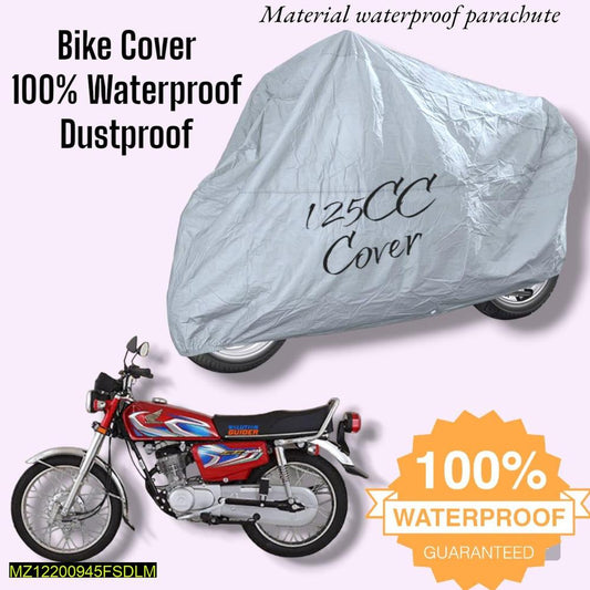 125CC Motorcycle Waterproof Cover – Heavy Duty Dustproof & UV Protection Outdoor Bike Cover (Silver)
