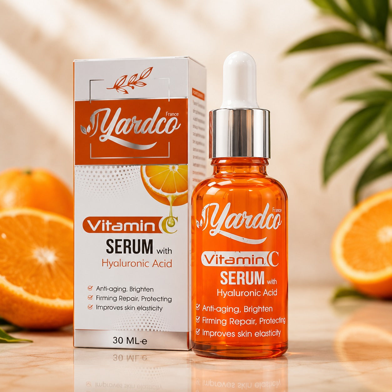 Yardco Vitamin C Face Serum with Hyaluronic Acid – Anti-Aging, Brightening & Hydrating Serum for Glowing Skin | 30ml