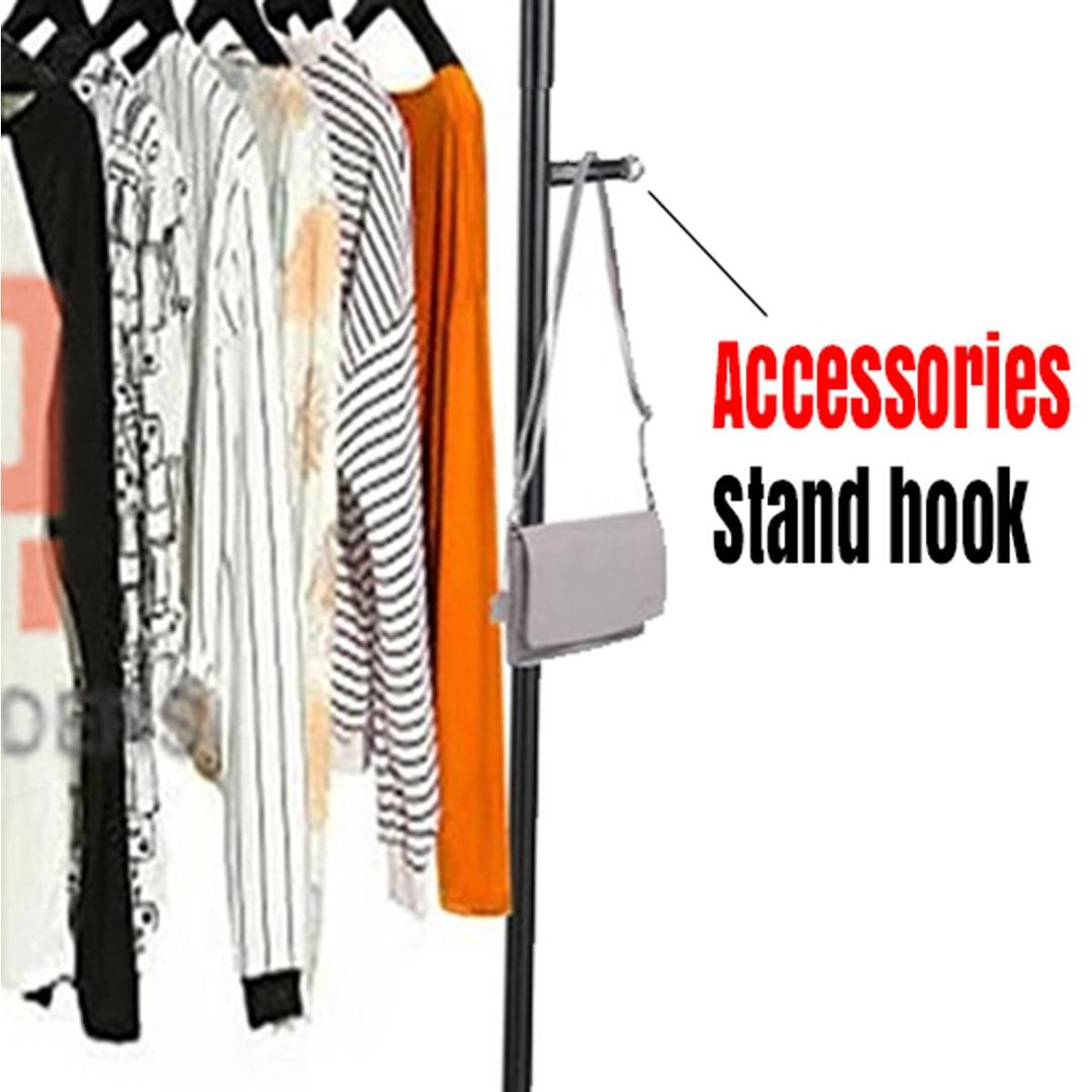 Modern Black Iron Wardrobe Organizer Rack – Space-Saving Clothes Storage & Garment Hanging Stand