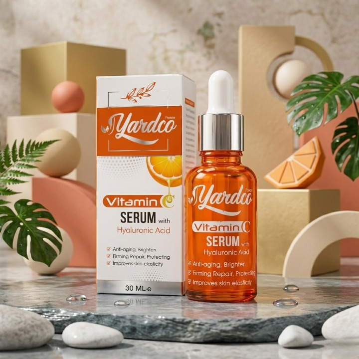 Yardco Vitamin C Face Serum with Hyaluronic Acid – Anti-Aging, Brightening & Hydrating Serum for Glowing Skin | 30ml