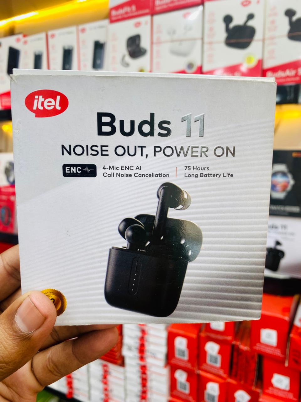 itel Buds Ace Pro True Wireless Earbuds | 75H Playback, 4-Mic AI ENC Noise Cancellation & Deep Bass Sound - Black