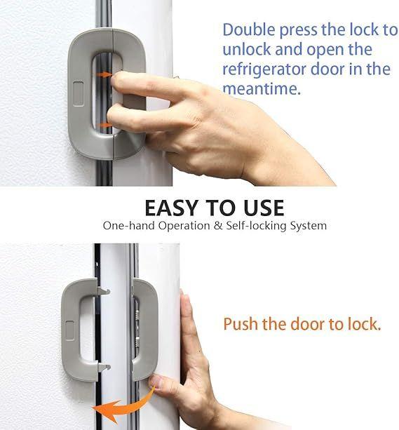 Child Safety Fridge Door Lock – Double Button Refrigerator & Freezer Security Lock