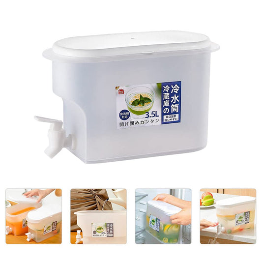 3.5L Water Dispenser with Faucet – Space Saving Fridge Bottle for Kitchen Use