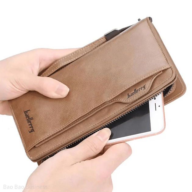 Balebaily Long Wallet for Men & Women | PU Leather Wallet with 15 Card Slots & Zipper Pocket