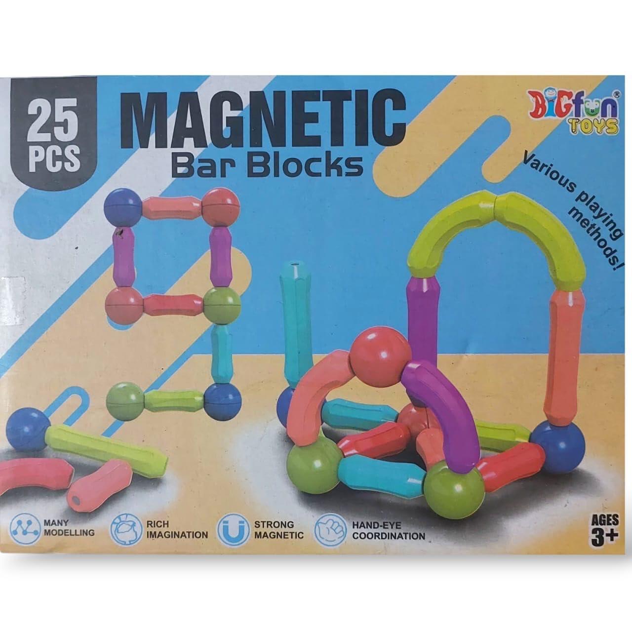 25-Piece Magnetic Building Blocks Set – Educational STEM Construction Toy for Brain Development