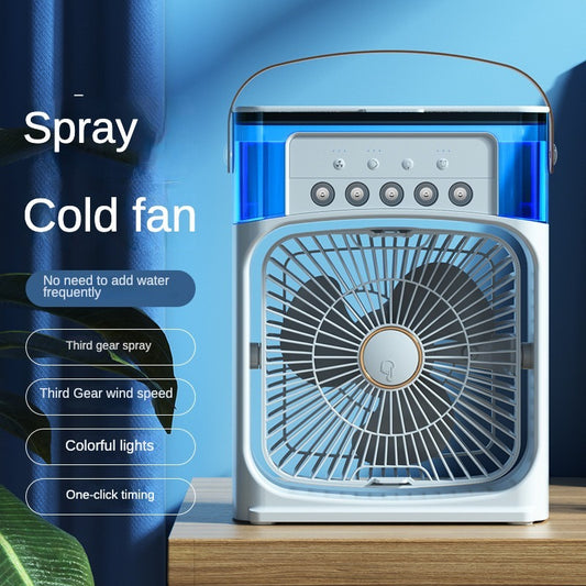 3-in-1 Portable Mist Fan Air Cooler – USB Personal Cooling Fan with Humidifier, Fine Water Spray & LED Night Light for Home, Office & Travel