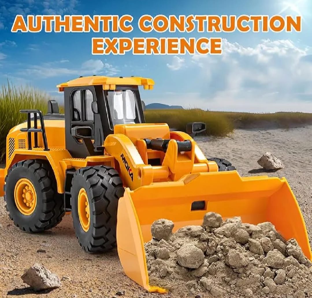 Heavy Duty RC Bulldozer Toy with Lights & Sound | 1/16 Scale Construction Truck
