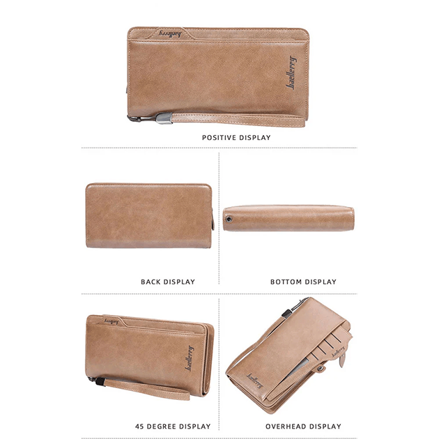 Balebaily Long Wallet for Men & Women | PU Leather Wallet with 15 Card Slots & Zipper Pocket