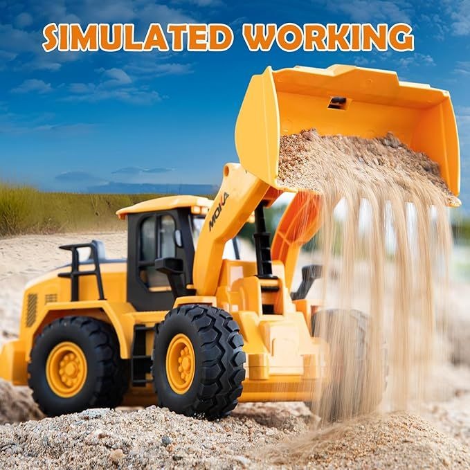 Heavy Duty RC Bulldozer Toy with Lights & Sound | 1/16 Scale Construction Truck