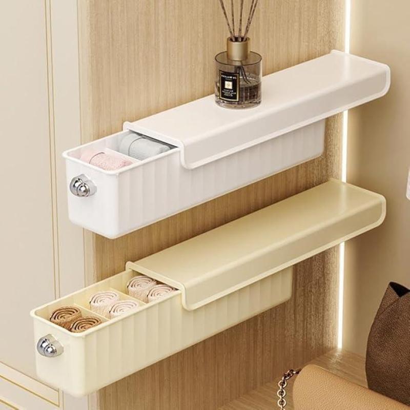 Wall Mounted Sock Storage Box with Drawer – Compact Wardrobe Organizer for Closet Storage