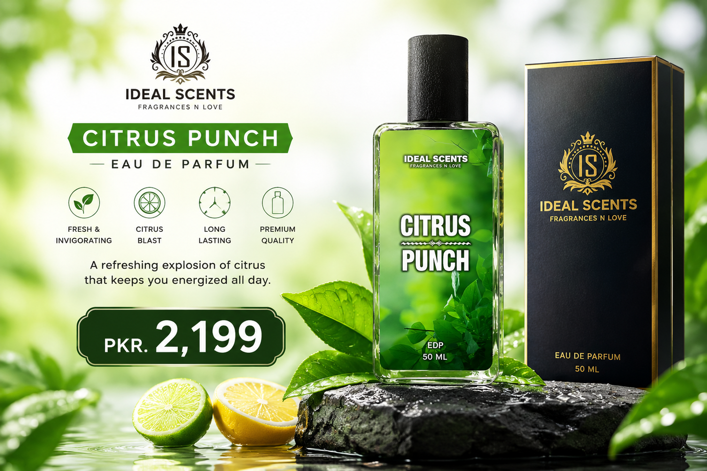 Citrus Punch Inspired by Creed Aventus Perfume for Men | Long-Lasting Fresh Citrus Fragrance | 50ml Eau de Parfum