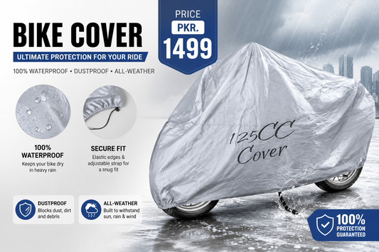 125CC Motorcycle Waterproof Cover – Heavy Duty Dustproof & UV Protection Outdoor Bike Cover (Silver)