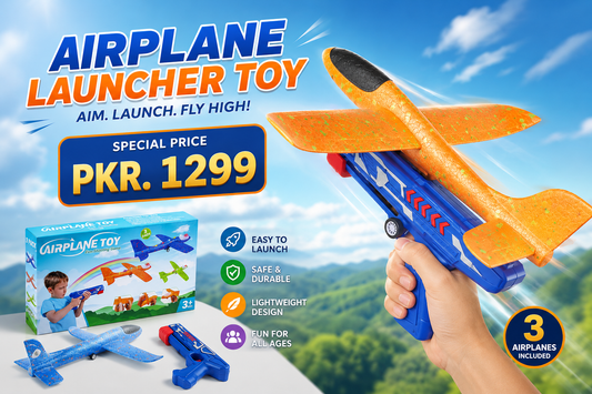 Foam Airplane Launcher Toy – Flying Glider Plane with Catapult Launcher for Kids
