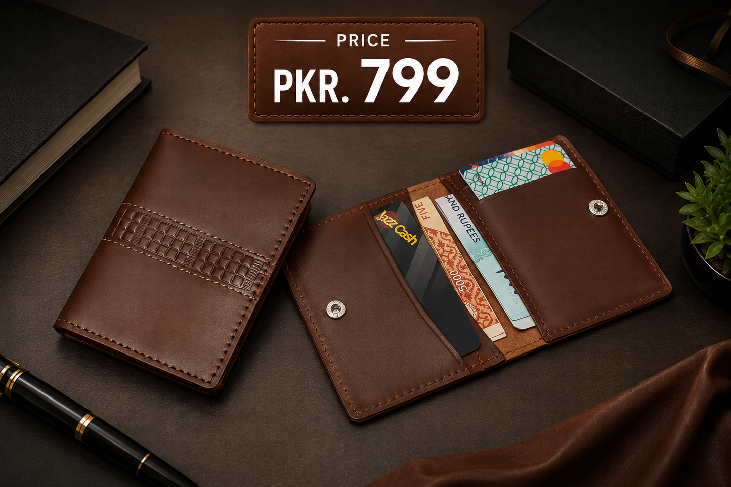 Premium Leather Card Holder Wallet – Slim Minimalist RFID Blocking Credit Card Holder for Men & Women