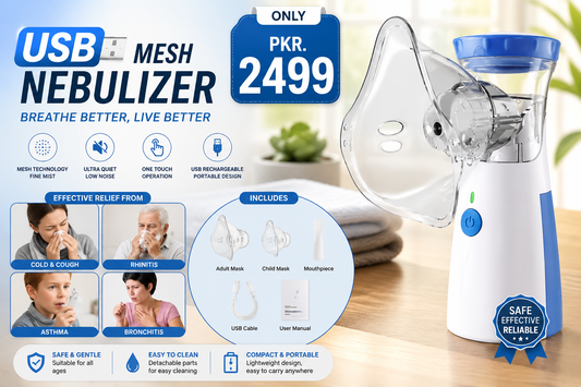 Portable USB Mesh Nebulizer – Rechargeable Quiet Inhaler Machine
