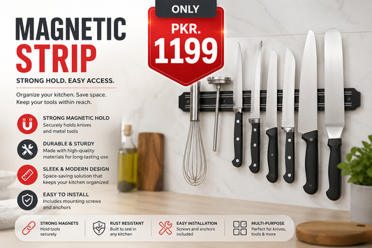 Wall Mounted Magnetic Knife Holder 33cm – Stainless Steel Kitchen Knife Rack Organizer, Strong Magnetic Strip for Knife Storage