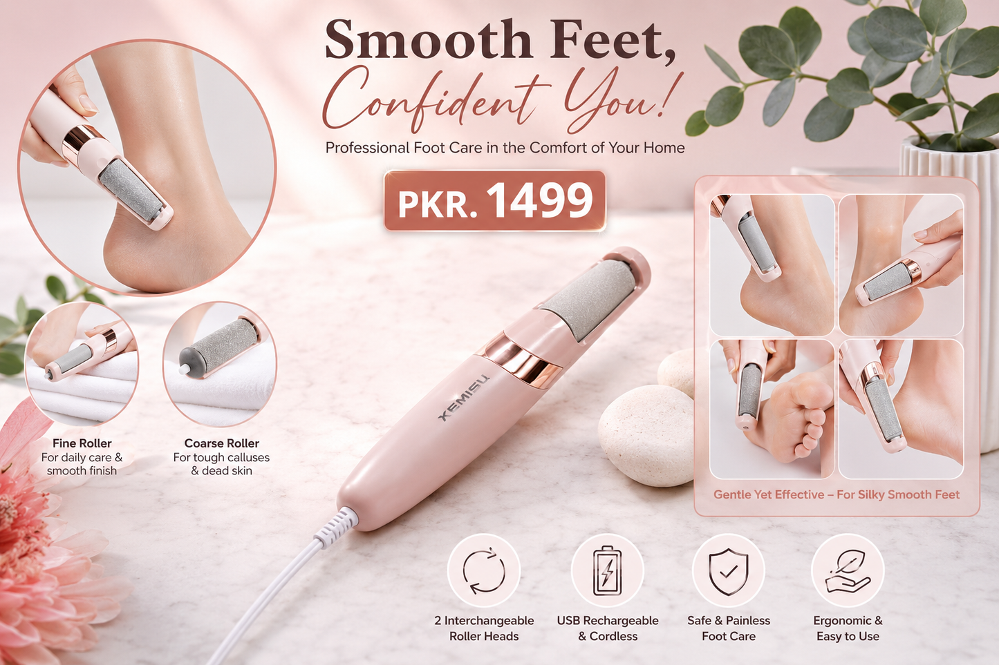 Rechargeable Electric Foot Callus Remover – Smooth, Soft &amp; Healthy Feet at Home