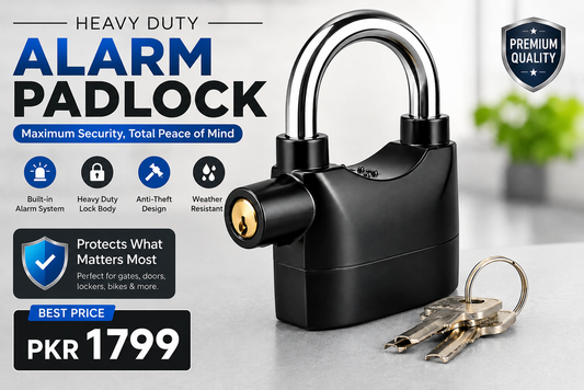 110dB Waterproof Anti-Theft Alarm Padlock with Heavy-Duty Security Lock & 3 Keys