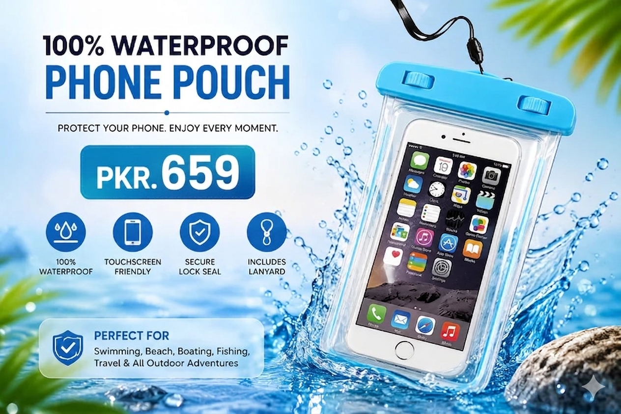 Universal Waterproof Phone Pouch – Underwater Touchscreen Mobile Case with Water, Dust, Sand & Snow Protection (Random Color)