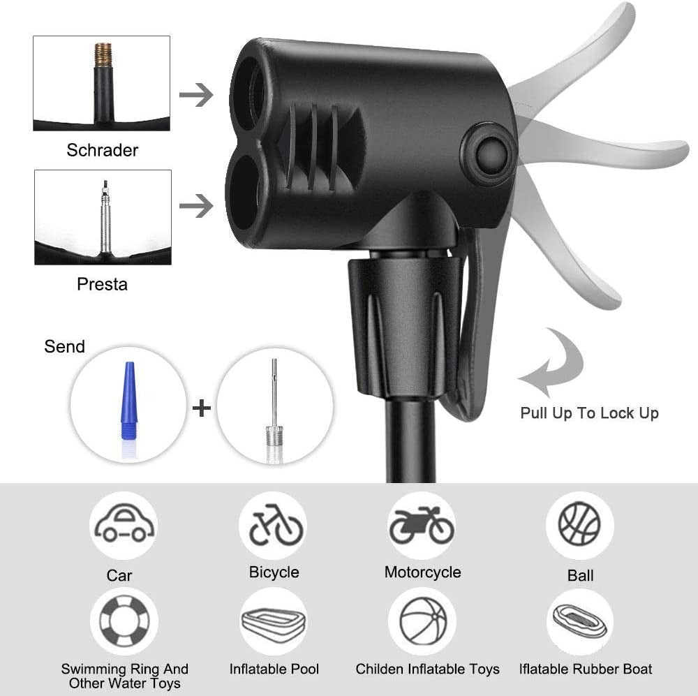 Portable High-Pressure Foot Air Pump – Heavy-Duty Mini Bicycle, Car Tire, Scooter, Ball & Inflatable Pump (Compact Portable Design)