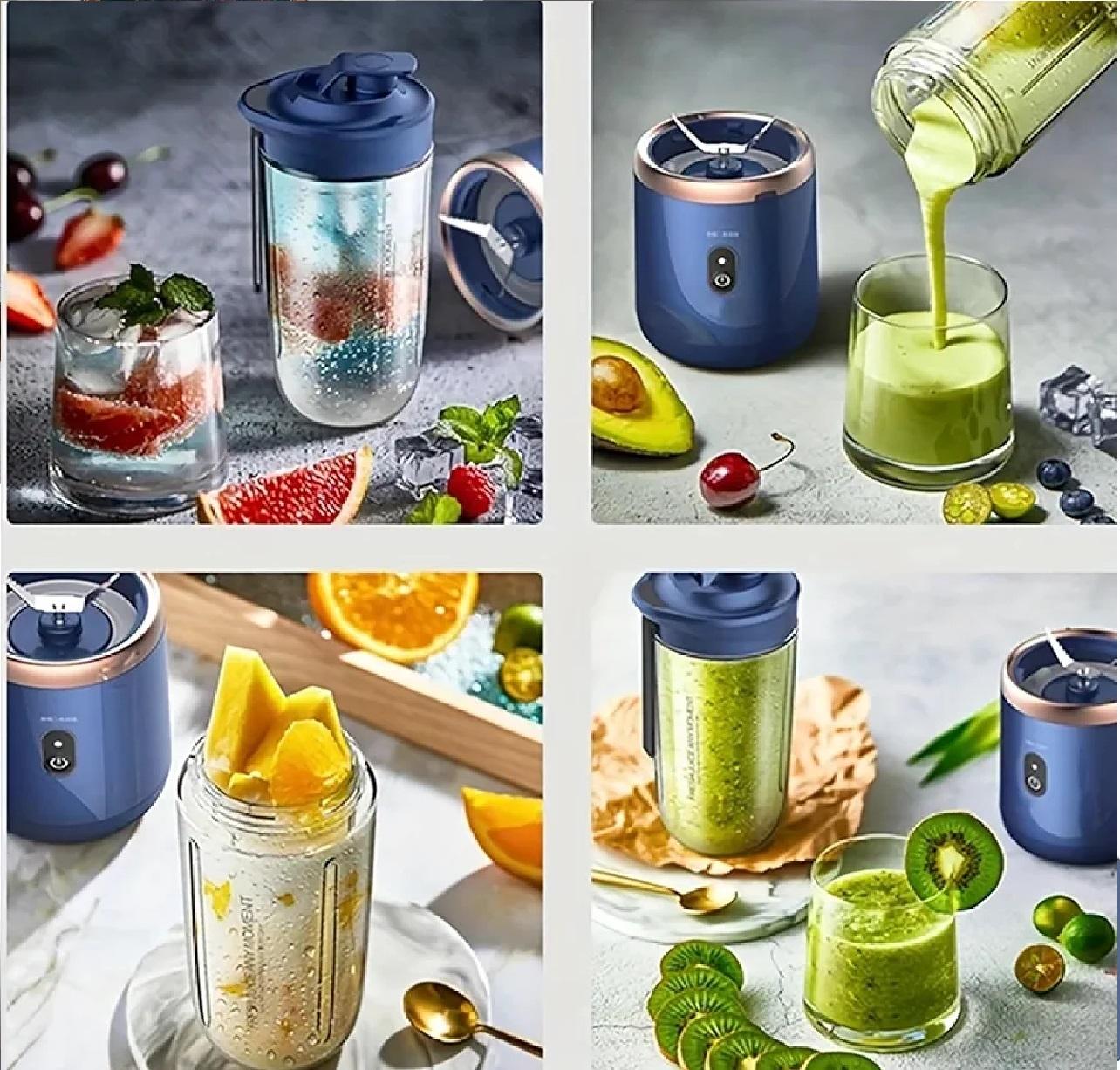 Hex Blade Juicer Rechargeable Mini Automatic Electric Juicer 2 in 1