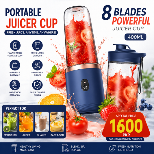 Hex Blade Juicer Rechargeable Mini Automatic Electric Juicer 2 in 1