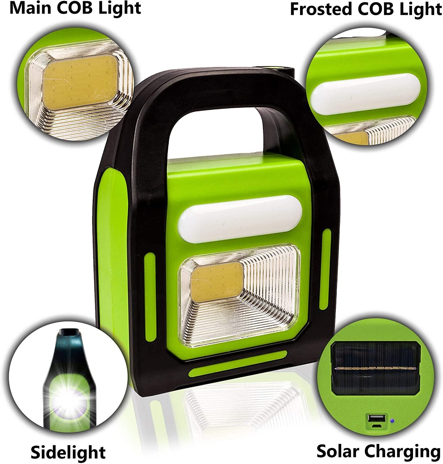 Solar Rechargeable 3-in-1 LED Emergency Light – Portable Flashlight, Work Light & Power Bank