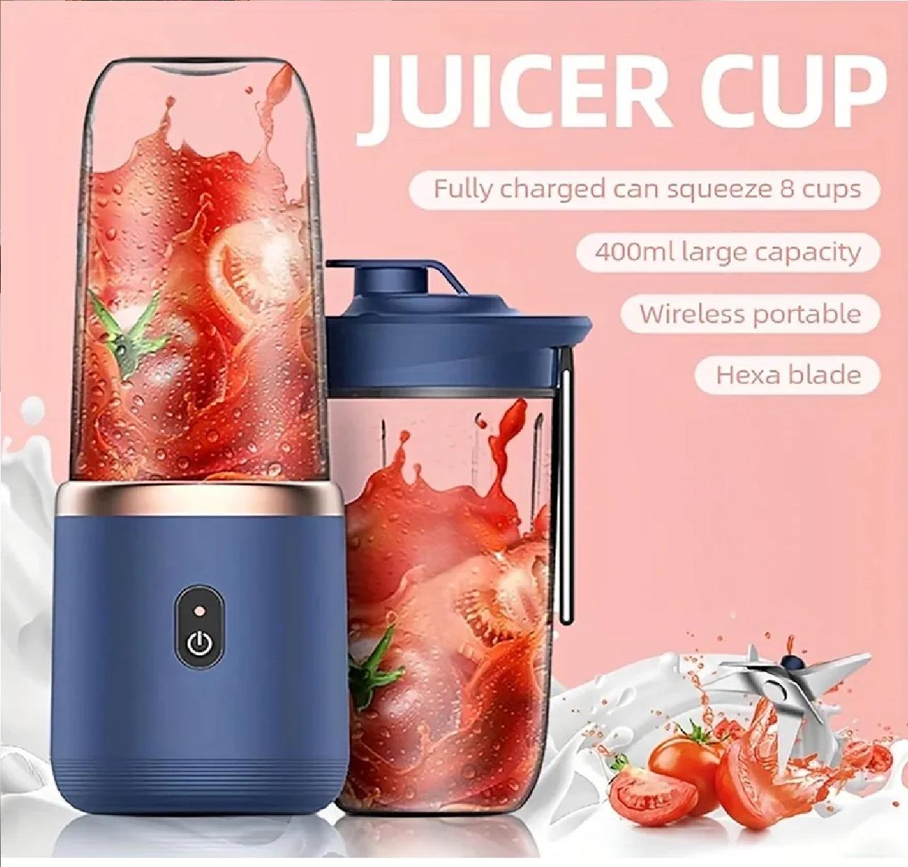 Hex Blade Juicer Rechargeable Mini Automatic Electric Juicer 2 in 1