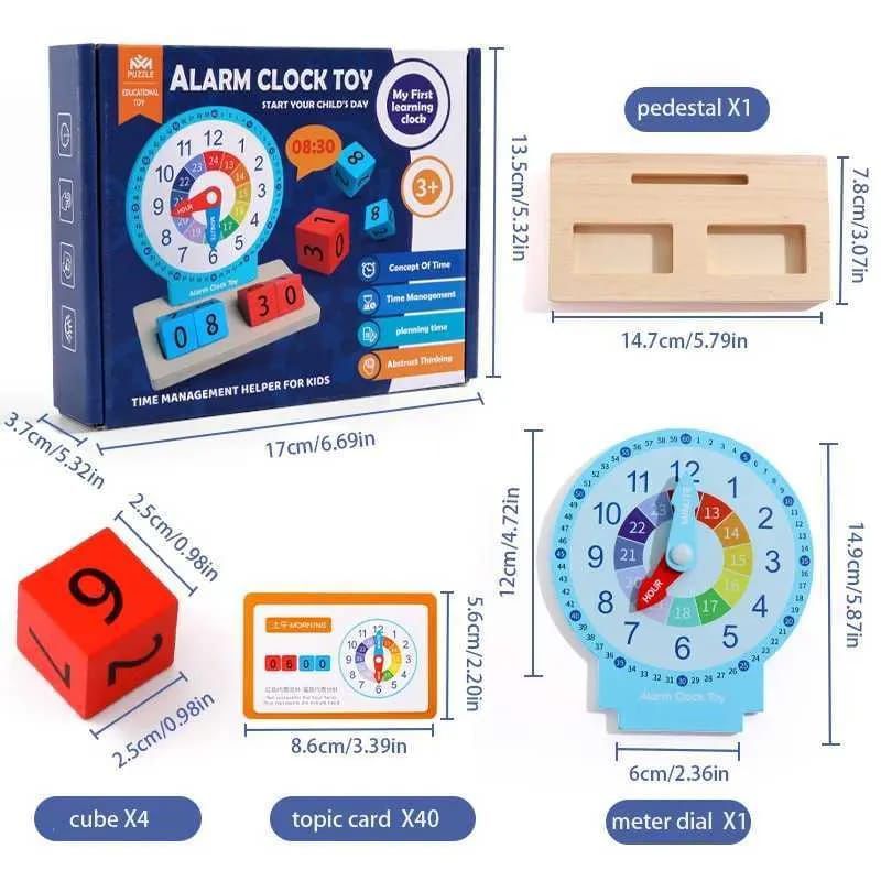 Wooden Learning Clock for Kids – Montessori Educational Toy for Teaching Time, Numbers & Early Learning Skills